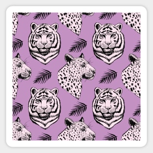 Purple Wild Cats Sticker